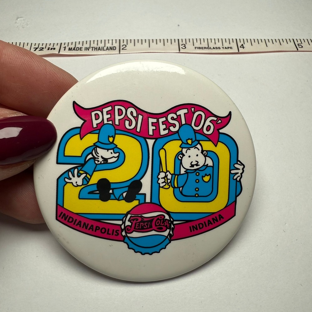 Pepsi Fest 06 Indianapolis Indiana 20th Anniversary‎ Button Pin 2.5" Retro Promo